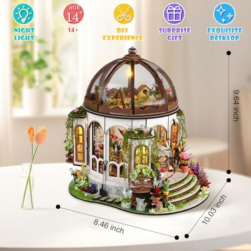 DIY Miniature House Kit, Book Nook Kit with LED Light, 3D Wooden Puzzle Bookshelf Decor Building Kit, Birthday Gifts for Family & Friends - Image 5