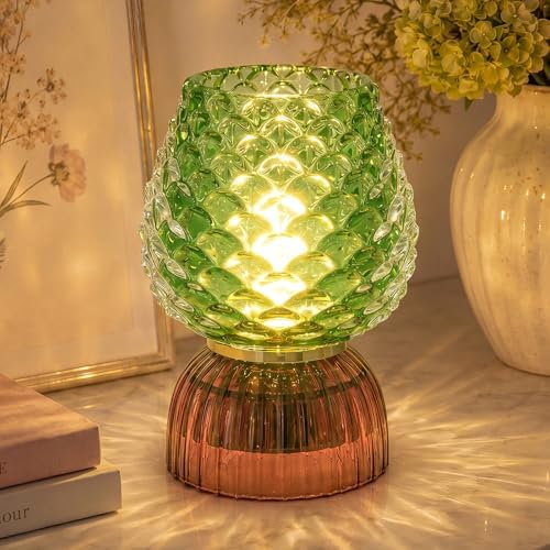 Small Battery Operated Lamp with Timer, Pinecone, Green by SisiHokai