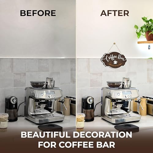 Woodamore Small Coffee Bar Sign for Wall, 7x11.3 Vintage Wood Kitchen Decor - Image 3