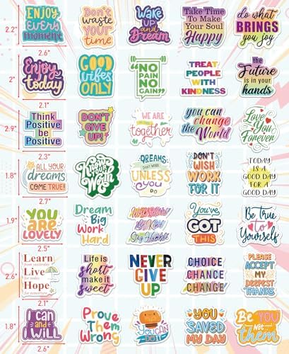 300 PCS Motivational & Positive Affirmation Sticker Pack – Inspirational Vinyl Quote Stickers for Teens, Adults & Teachers | Waterproof Decals for Water Bottles, Laptops, Journals & Scrapbooks - Image 5