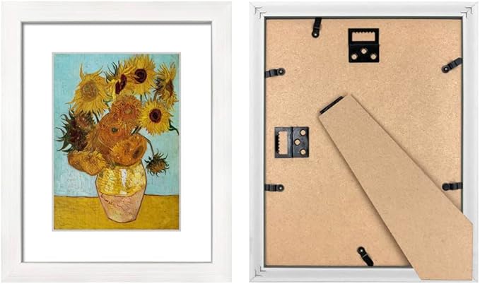11x14 Picture Frame Set of 6 for Pictures 8x10 with Mat or 11x14 Without Mat, Wall or Tabletop Gallery Photo Frames White