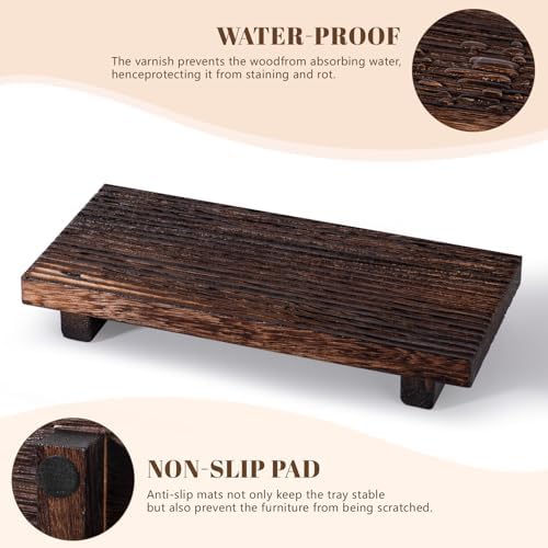 Bathroom Tray Farmhouse Decor Kitchen Soap Holder, 10" * 4.5" Dark Brown - Image 5