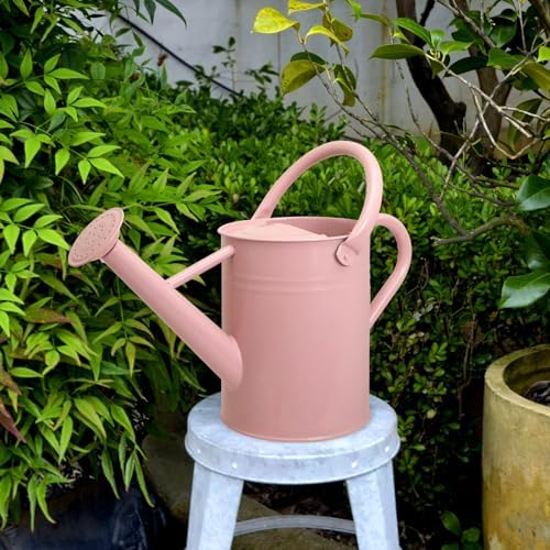 Metal Watering Can with Removable Spout, Galvanized Watering Can, Perfect for Indoor Use and for Outdoor Use (1 Gallaon, Pink) - Image 4