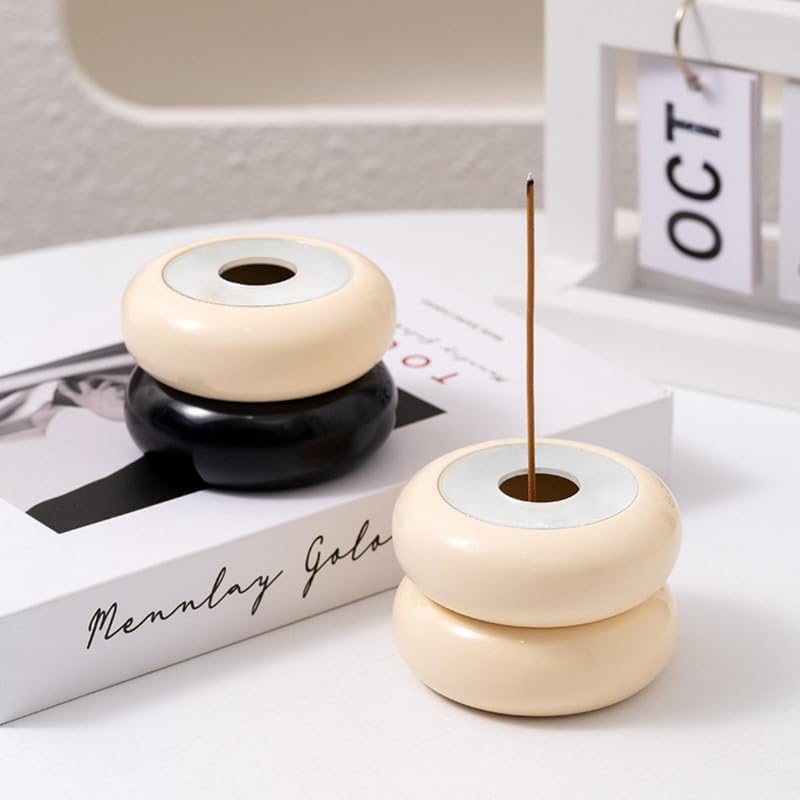Incense Holder Modern Minimalist Circular Incense Stick Burner for Cones or Sticks for Yoga & Meditation, Enhance Atmosphere,Ceramic Ash Catcher Color Mixing - Image 5