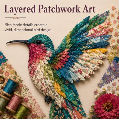 3D Patchwork Bird DIY Craft Kit, Home Wall Decor Gift, Stress Relief, Creative Handmade Art, Bird Design, Colorful, Delicate, Easy for Beginners, Unique Gift for Adults(Eagle) - Image 6