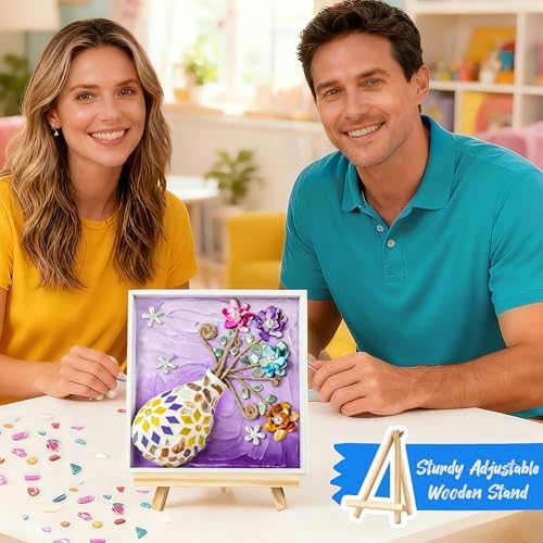 Joyclub DIY Vase Mosaic Painting Kit Mosaic Kits for Adult with Vase Flower - Image 5