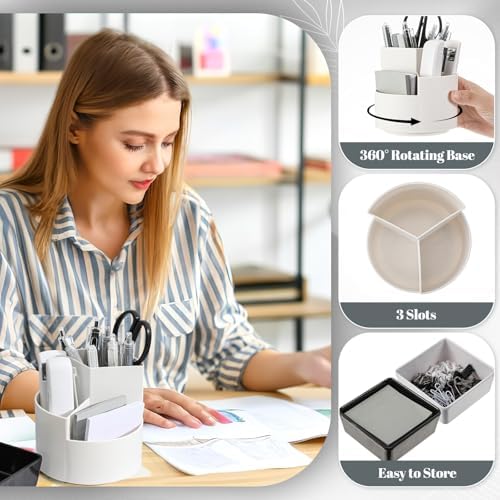 Kosiz 27 Pcs Black White Desk Accessories Gift for Aesthetic Desk Organizer Neutral Office Supplies Pen Holder Stapler Binder Sticky Notes Paper Clips Scissor Staples for Back to School(Classics) - Image 4