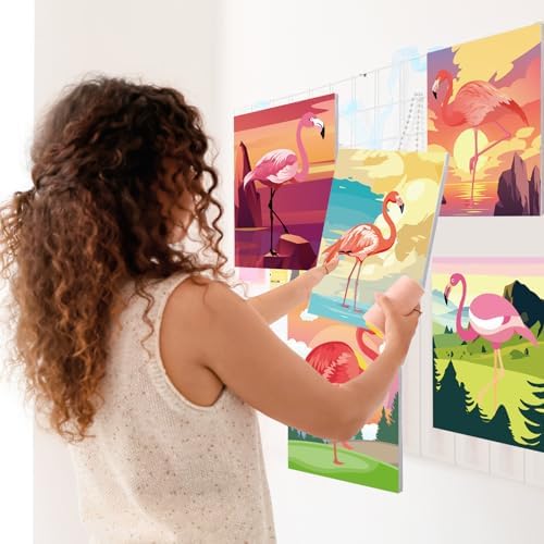 Zhanmai 12 Set Paint and Sip Kit for Adult 8''x10'', Flamingo - Image 4