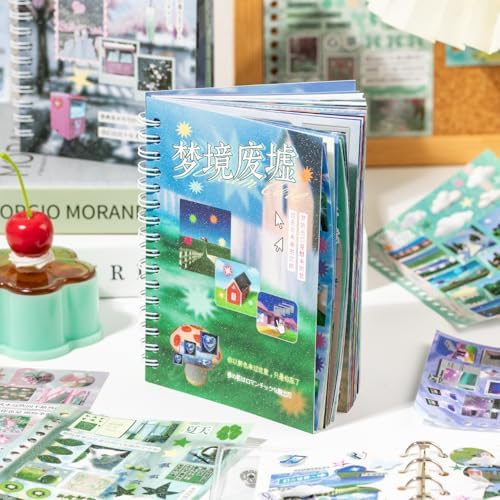 800Pcs+ Japanese Sticker Book for Scrapbook Junk Journal (Old Dreamland) by Unknown