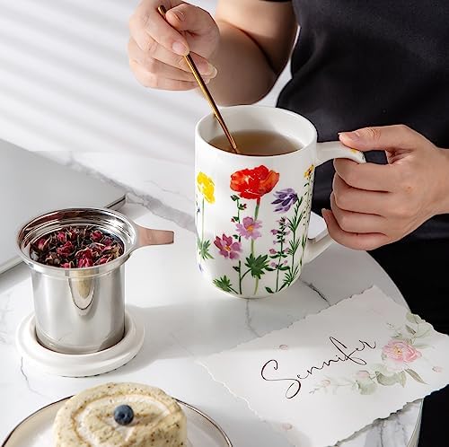 AmorArc Tea Cup With Infuser and Lid, 18oz Loose Leaf Tea Mug With Steeper - Image 6
