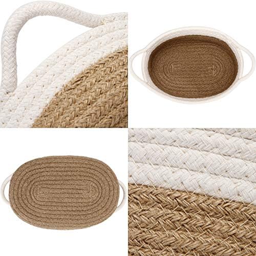 Sea Team 2-Pack Compact Woven Cotton Rope Storage Baskets, Flaxen - Image 5