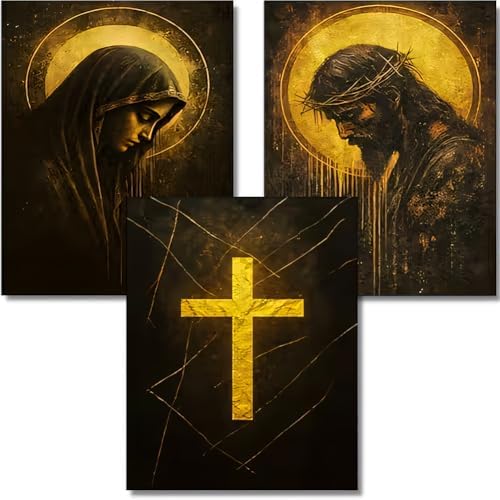 3 pack Jesus and the Virgin Mary Diamond Art Kits，Diamond Painting Kit by YOLENIX