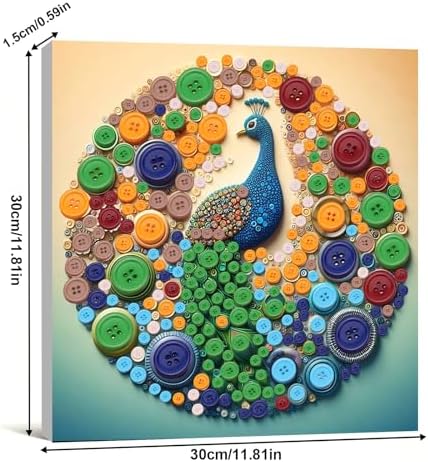 Framed Button Art Kit 11.8" DIY Mosaic Craft for Adults(Parrot) - Image 4