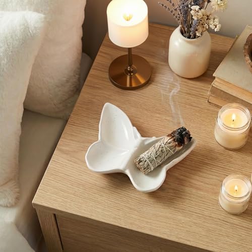 Butterfly Incense Holder for Sticks, Handmade Ceramic Incense Burner, Sage Stick Burner and Palo Santo Holder for Zen Yoga Spa Meditation Home Decor, Butterfly Spiritual Gifts for Women Mom - Image 6