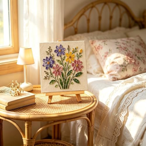 Garden Flowerpot Mosaic Art Kit Floral,Mosaic Art Kits for Adults，Style D - Image 2