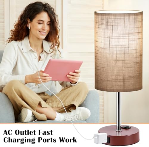 ZJOJO Bedside Table Lamp Set of 2, 13.8" Small Lamp for Bedroom Nightstand - Image 4