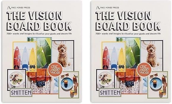 Free Period Press Vision Board Book, 700+ Words & Images in All Categories, for Visualizing Your Life Goals & Dreams, Playful, Stylish Pictures for Collage Making & Scrapbooking (Adult) (Pack of 2) by FreePeriodPress