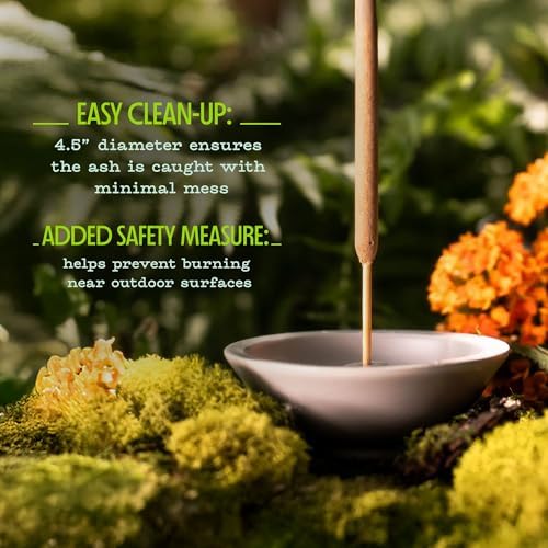 Murphy’s Naturals Stoneware Incense Stick Holder, Cloud White, 4.5” Ash Catcher for Outdoor Use, Durable & Stylish Design for Easy Clean-Up, 2-Pack - Image 2