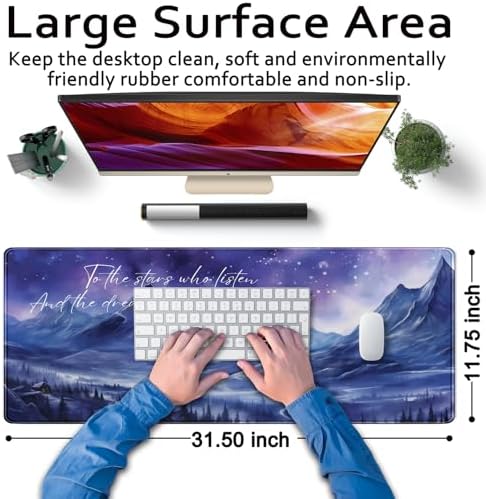 Acotar Desk Mat Sara J Maas Fantasy Mouse Pad Large for Desk Computer Pc Laptop Aesthetic Desk pad Night Court City of Starlight Laptop Mouse and Keyboard pad 31.5 x 11.8in for Office Desk Decor - Image 6