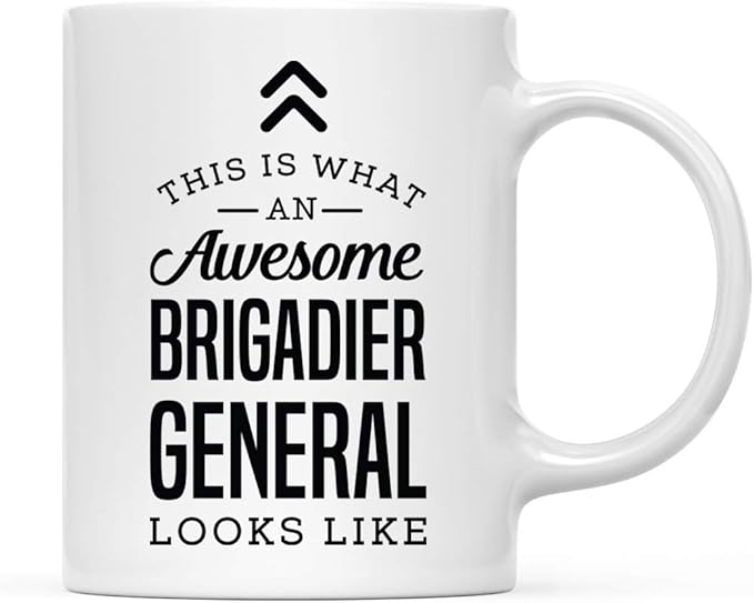Andaz Press 11oz. Ceramic Coffee Tea Mug Thank You Gift, This is What an Awesome Brigadier General Looks Like, 1-Pack, Birthday Christmas Gift Ideas Coworker Him Her, Includes Gift Box