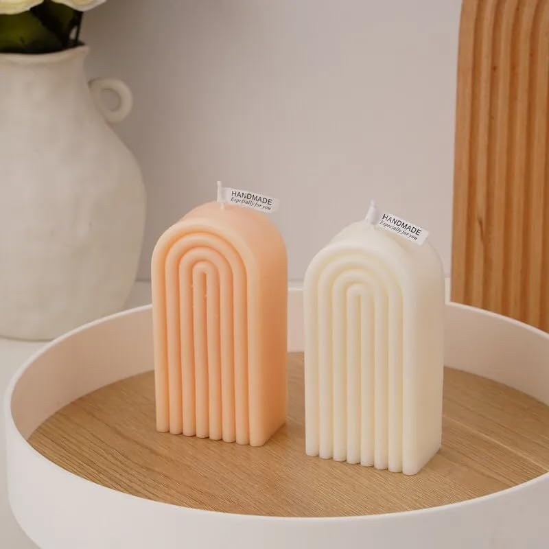 Candle Molds - Silicone Mold for Candles Making, DIY 3D Moulds for Soy Wax, Beeswax, Scented Candle, Valentine's Day Gifts (Wave Geometric Pillar) - Image 4