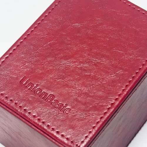 UnionBasic Square Pen Holder, Leather Pencil Cup, Desktop Caddy Stationery Organizer (Burgundy) - Image 5