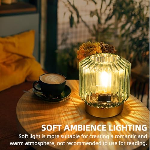 MJ PREMIER Battery Operated Lamp, Small Cordless Lamp with Timer Green - Image 3