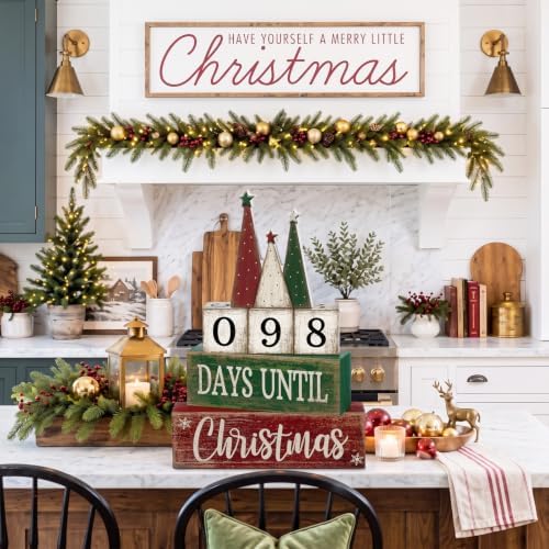 Moucuny 6 Pcs Christmas Countdown Decorations, Christmas Table Decor Home - Image 4