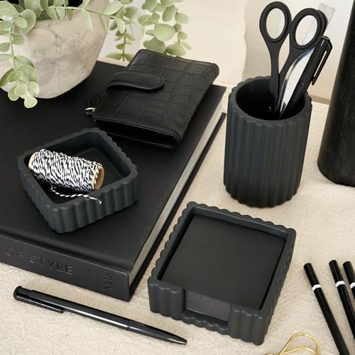 Modern Aesthetic Desk Accessories Set of 3 - Stylish Concrete Organizers - Image 7