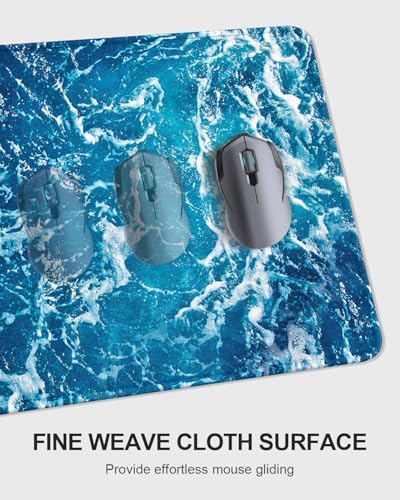 Auhoahsil Large Mouse Pad with Wrist Rests for Keyboard & Mouse, Thick Soft Ergonomic Memory Foam Wrist Supports, Big & Long Desk Mat 35.5 x 15.7 in, for Office Gaming Computer, Beautiful Ocean - Image 4