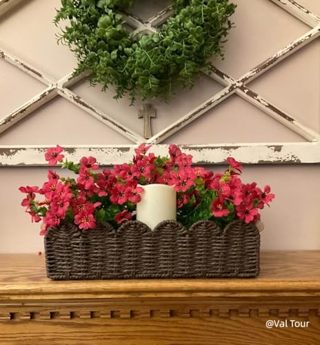CubesLand Scalloped Toilet Paper Storage Basket W/Handle for Home Decor - Image 2