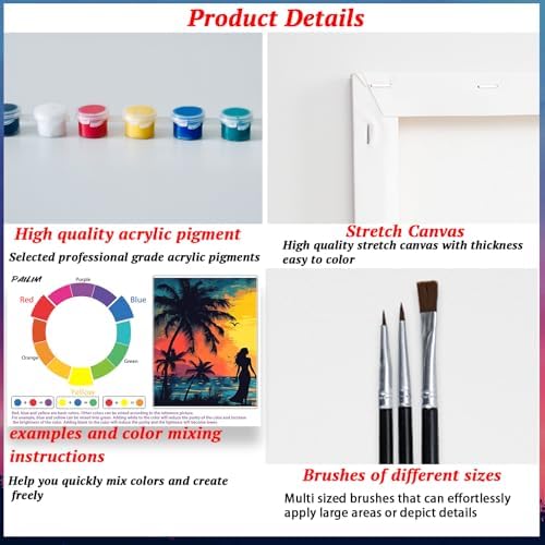 PAILIM Paint and Sip kit for Adults Romantic Pre Drawn Canvas Party Kits - Image 2