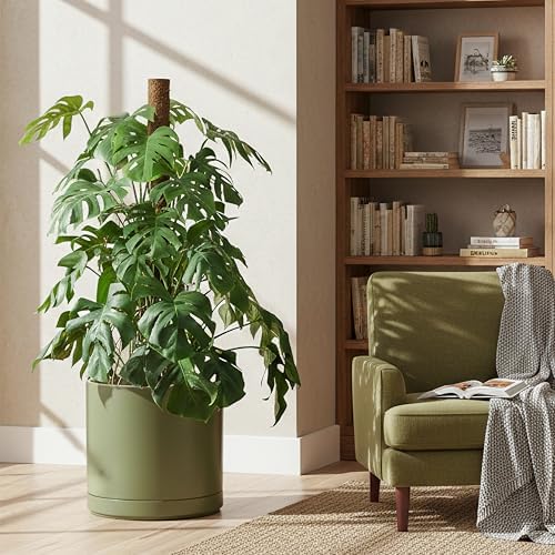 D'vine Dev 16 Inch Ceramic Planter Pot, Olive, 94-O-H-J - Image 5