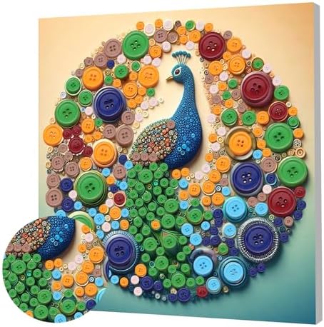 Framed Button Art Kit 11.8" DIY Mosaic Craft for Adults(Parrot) - Image 5