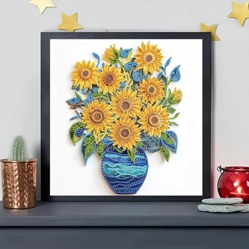 Diamond Art Kits for Adults Beginner,Sunflower Vase Diamond Painting Kits - Image 4