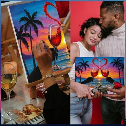 PAILIM Paint and Sip kit for Adults Seaside Pre Drawn Canvas Party Kits - Image 4