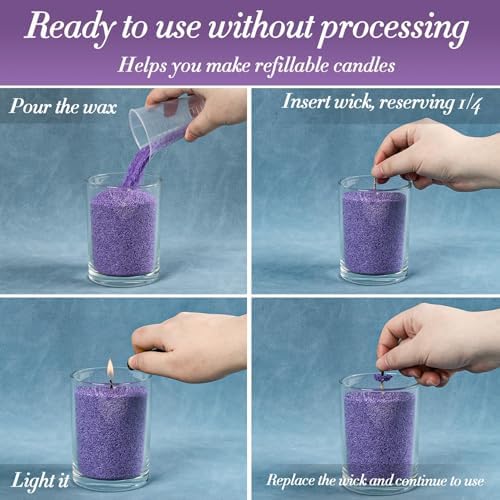 Sukh 15oz Sand Candles with Wicks - Colored Candle Sand Refillable Wax - Image 5