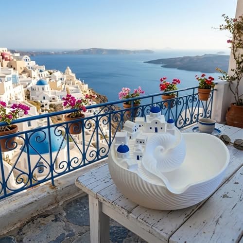 Catchall Bowl Santorin, Shell Tray, Dish Greek Island Holder Organizer, Decorative Key Holder Bowl, for Keys Coins & Jewelry, for Entryway Table Dresser, 3D Printed Practical Gift (1 pc) - Image 6