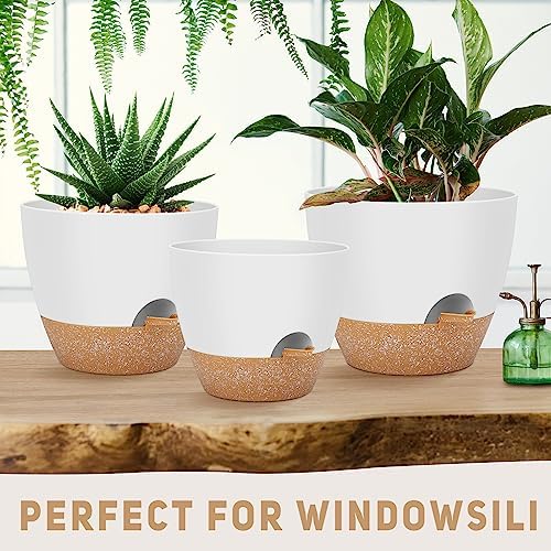 YNNICO 12" 10" 9" Large Self Watering Plant Pots for Indoor Outdoor Plants - Image 4