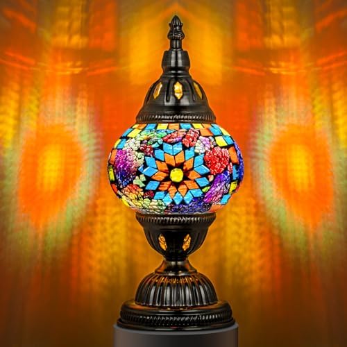 Marrakech Turkish Mosaic Lamp Stained Glass Table Lamp with Tiffany Style by Marrakech