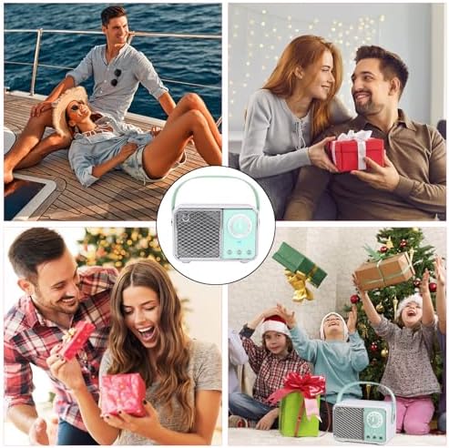 Dosmix Retro Bluetooth Speaker,Vintage Decor,Wireless Cyan Green - Image 3