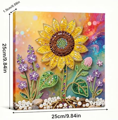 LQCrafK DIY Pearl Art Painting Handcraft Kit for Adults Beginners, Healing Stress-Relieving Home Wall Creative Design Decoration, Framed Painting with Tools-Sunflower - Image 6
