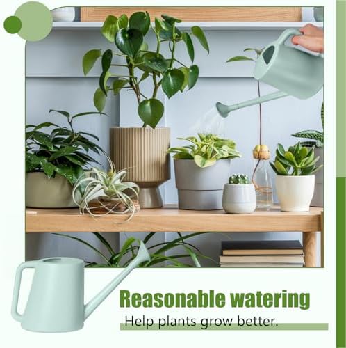ZXJ Plant Watering Can - for Indoor and Outdoor Home Garden Plants - with Long Spout - Light Green - 1/2 Gallon - Image 4