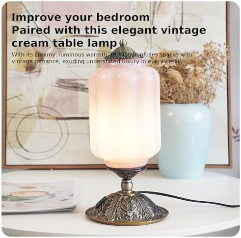 Vintage Milk Glass Table Lamp, 3-WayDimmable USB-C+A, Bedroom DeskLamps - Image 6