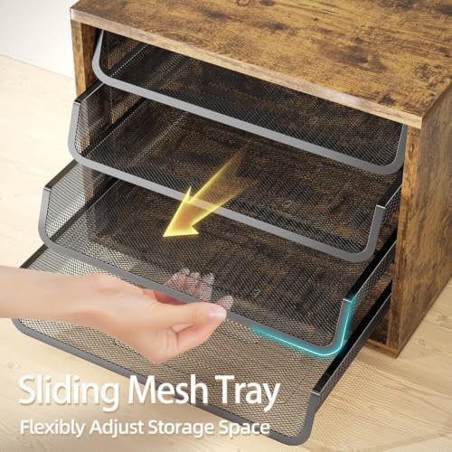 Simple Trending 4-Tier Desk File Organizer, Paper Organizer, Rustic Brown - Image 4