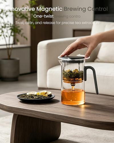 ZENS Magnetic Teapot with Infuser, 28oz Magic Tea Pot for Loose Leaf Tea - Image 2