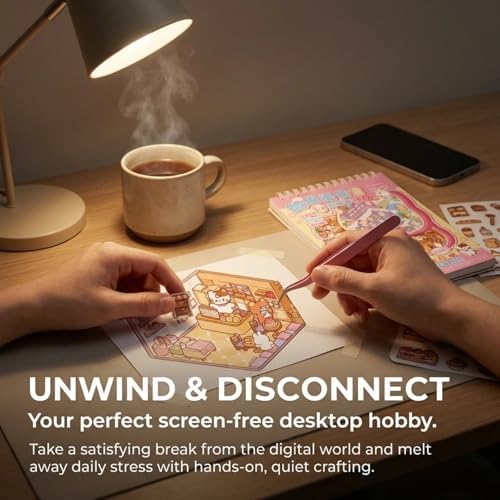 3D Miniature Room Sticker Book, Pink - Image 5
