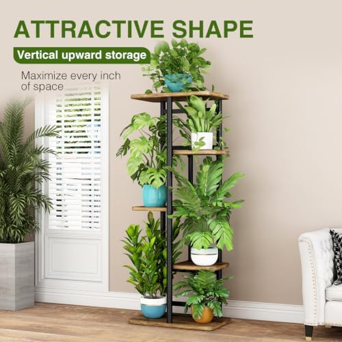 LINZINAR Plant Stand Indoor 5 Tier Metal Corner Tall Flower Shelf - Image 2