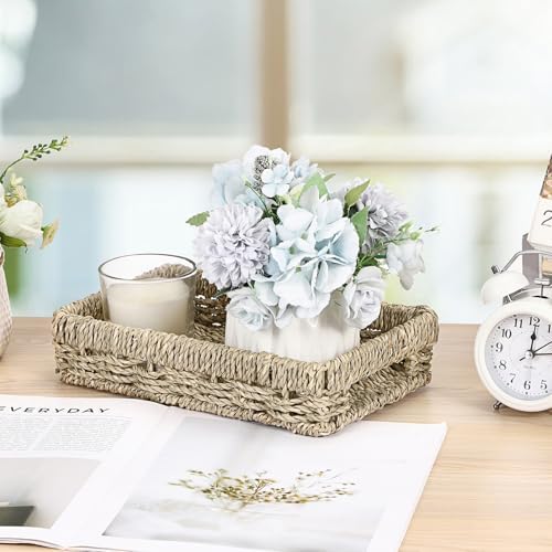 Hipiwe Small Key Basket Bowl for Entryway Organizer Seagrass Wicker Tray - Image 4