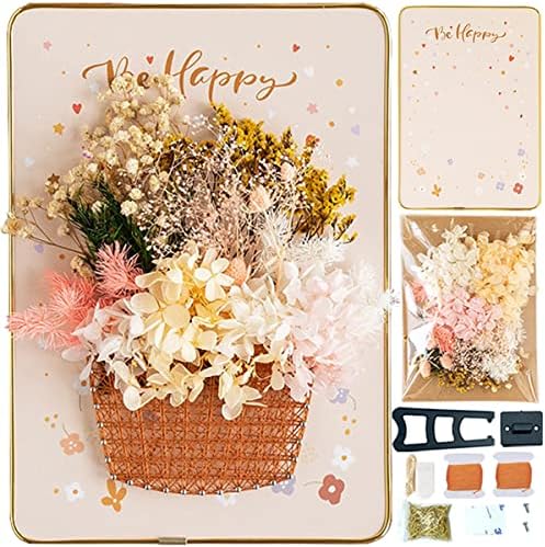 BAZIMA DIY String Art Kit for Beginner,Flowers String Art, DIY Dried Flowers Craft Kit, Unique Gift, Craft Kit for Holidays, Flower Basket by BAZIMA+ALICE